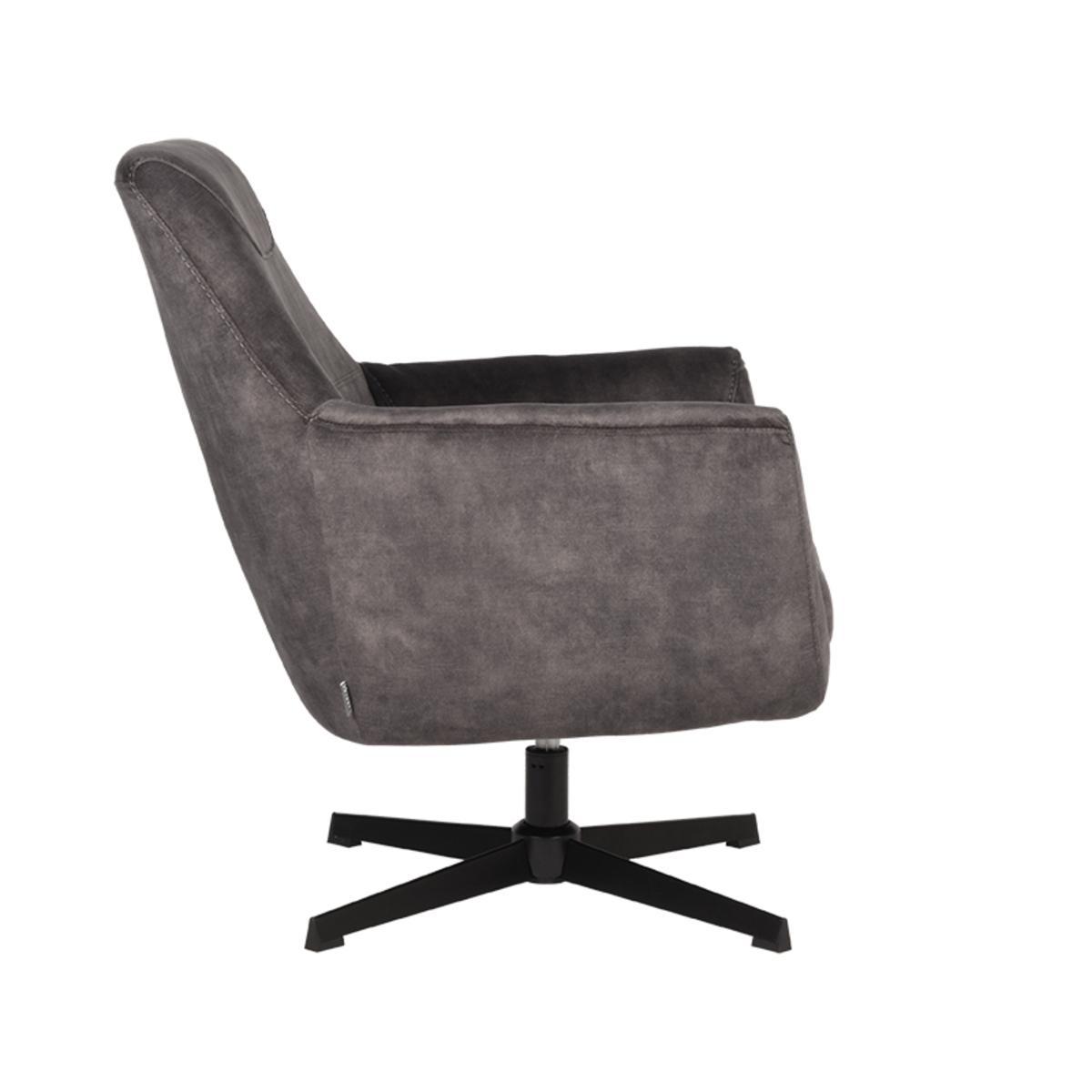  Fauteuil Toby - Antraciet - Velours afbeelding 3