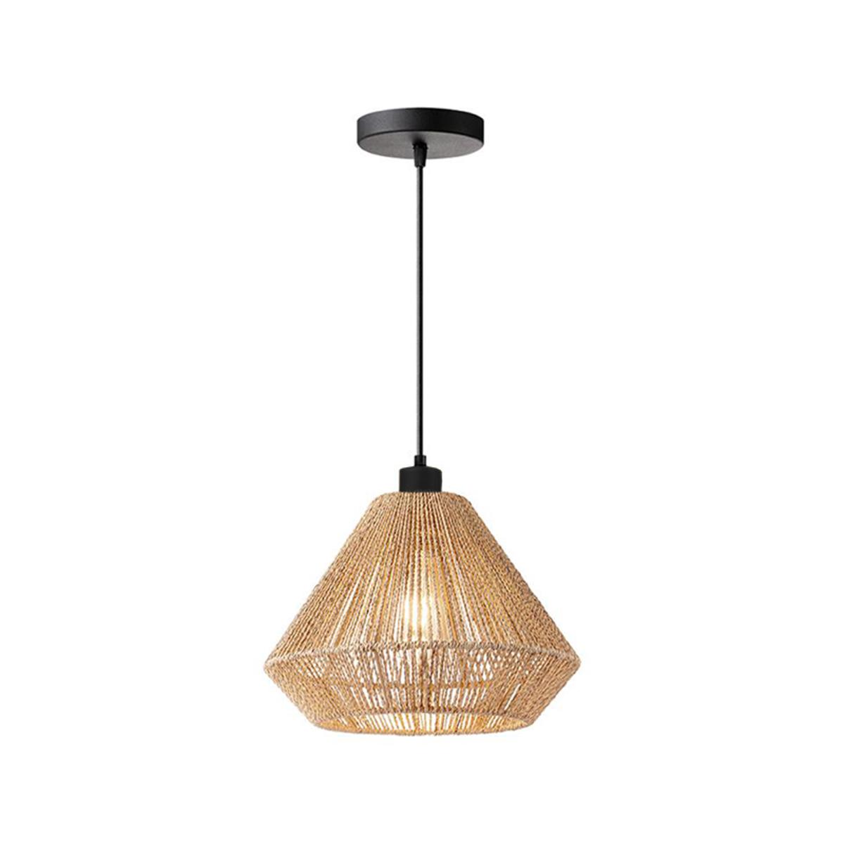  Hanglamp Ibiza Diamond 1-Lichts 25x25x150 cm - Naturel - Jute afbeelding 1