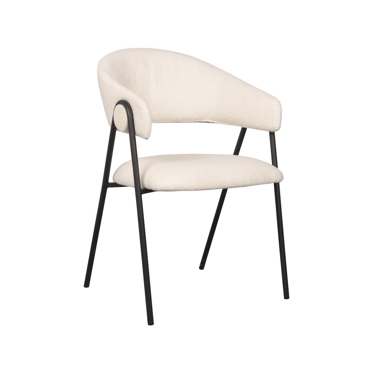  Eetkamerstoel Lowen 58x60x84 cm - Ivory - Boucle afbeelding 1