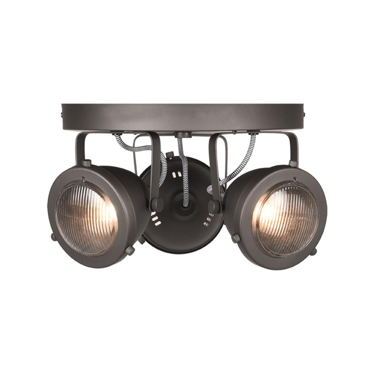  Spot Moto led - Burned Steel - Metaal - 3 Lichts afbeelding 1