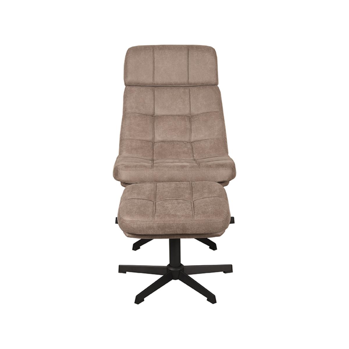  Fauteuil Alvar - Taupe - Boucle - Incl. Hocker afbeelding 3