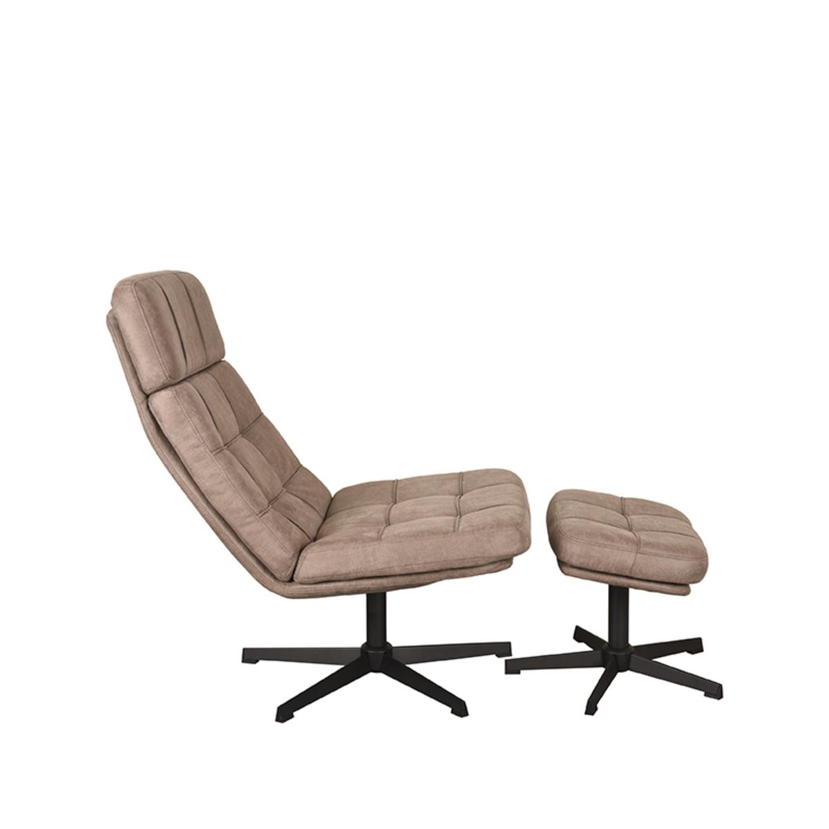  Fauteuil Alvar - Taupe - Boucle - Incl. Hocker afbeelding 4