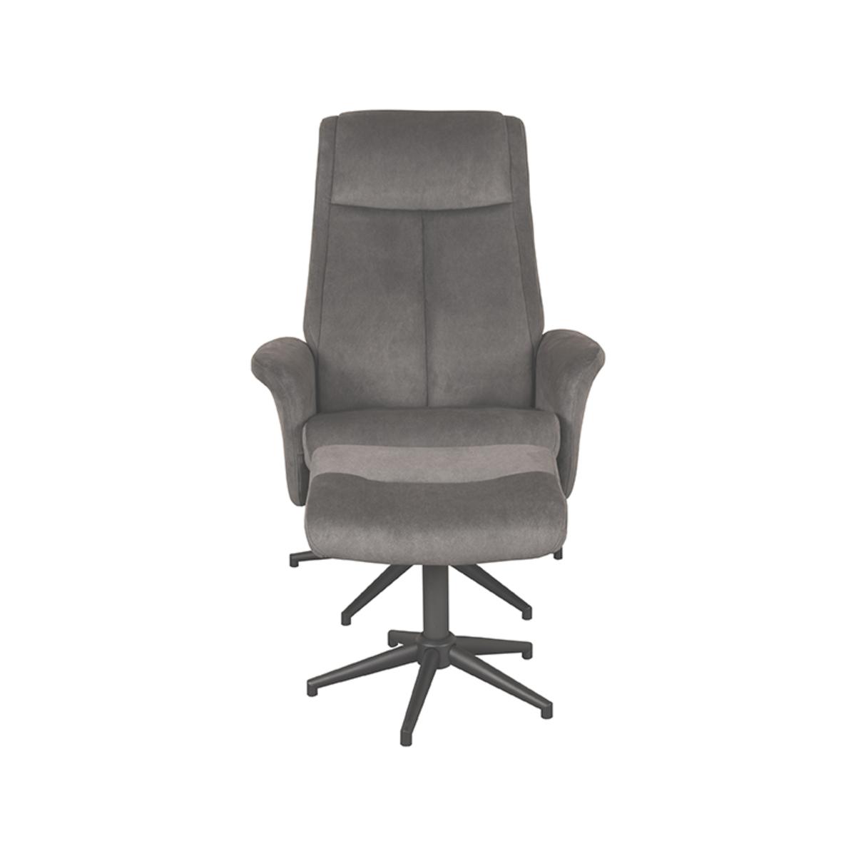  Fauteuil Bergen - Antraciet - Cosmo - Incl. Hocker afbeelding 4