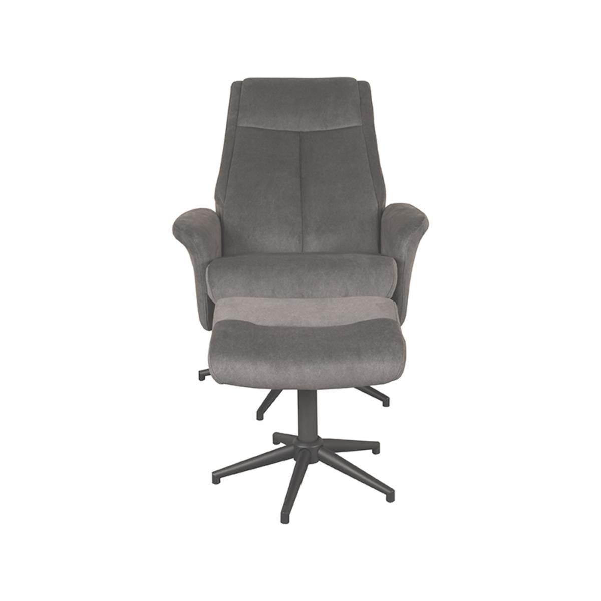  Fauteuil Bergen - Antraciet - Cosmo - Incl. Hocker afbeelding 5