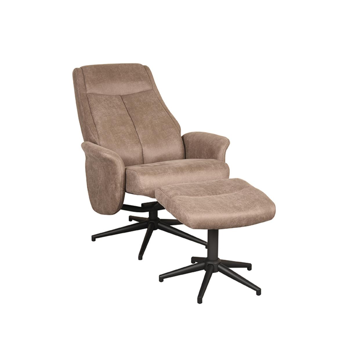  Fauteuil Bergen - Taupe - Micro Suede - Incl. Hocker afbeelding 3