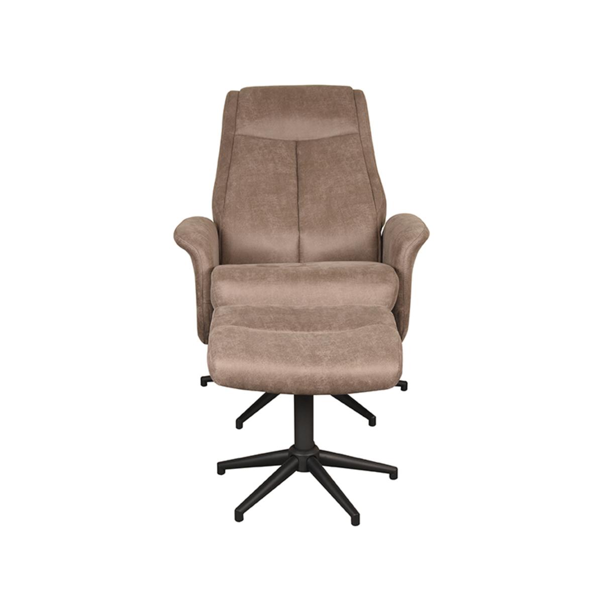  Fauteuil Bergen - Taupe - Micro Suede - Incl. Hocker afbeelding 5