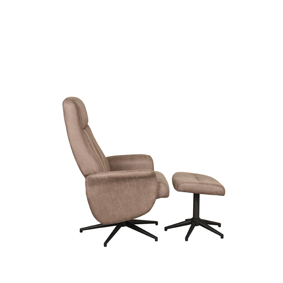 Fauteuil Bergen - Taupe - Micro Suede - Incl. Hocker afbeelding 6
