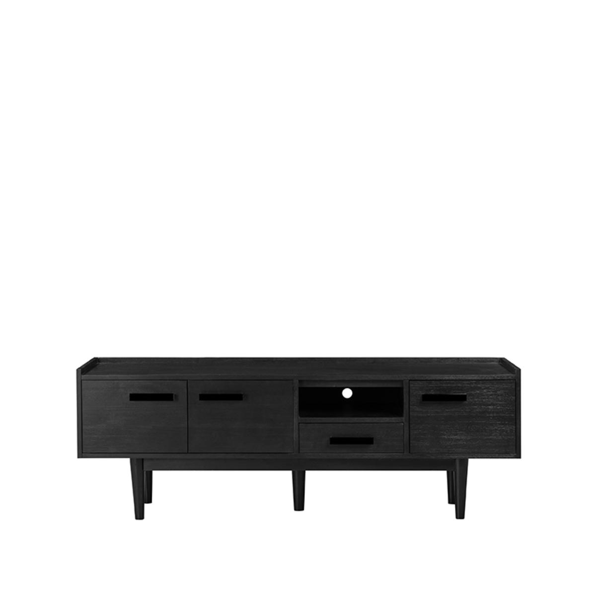  Tv-meubel Cali - Zwart - Acaciahout afbeelding 4