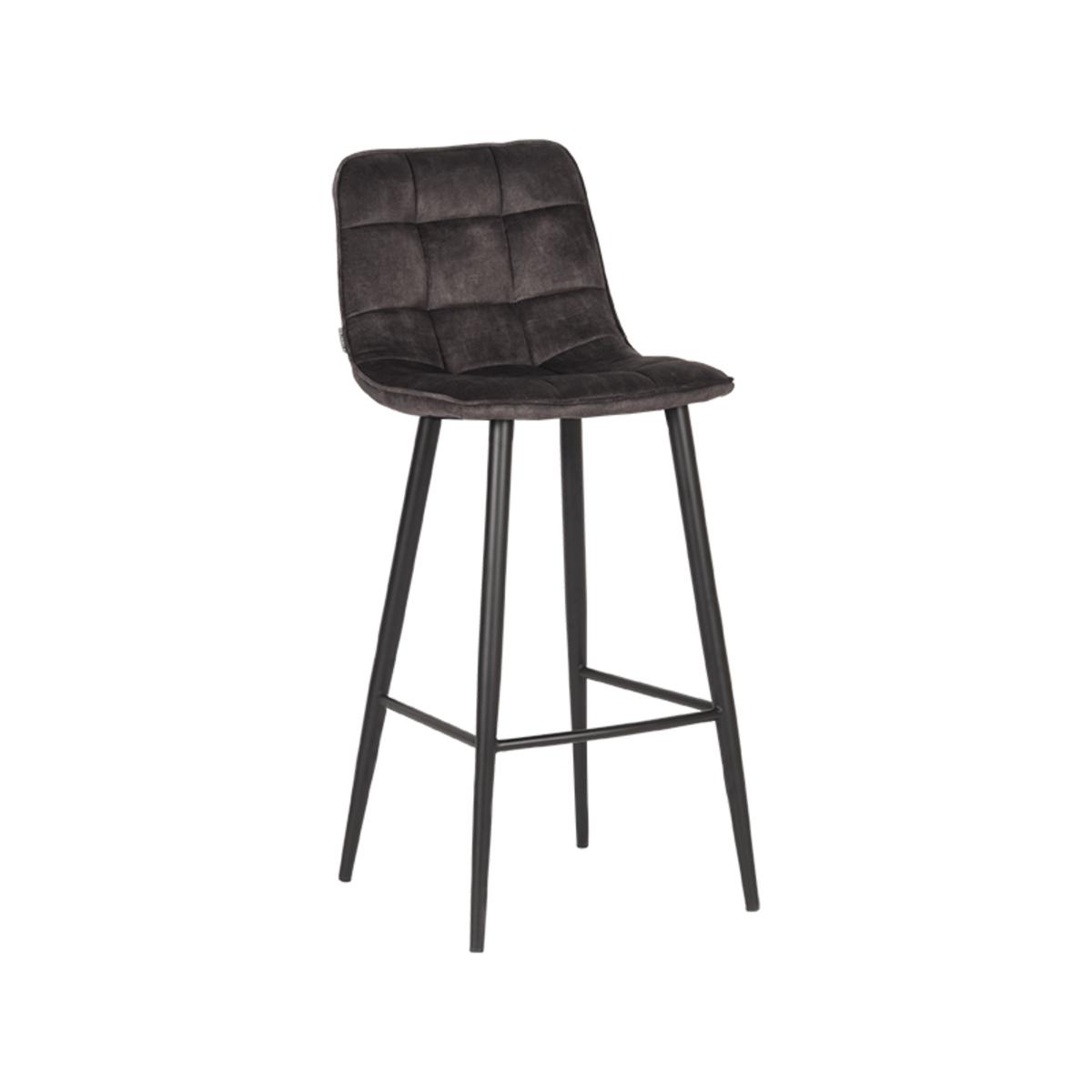 Barkruk Jelt 45x48x107 cm - Antraciet - Velours afbeelding 1