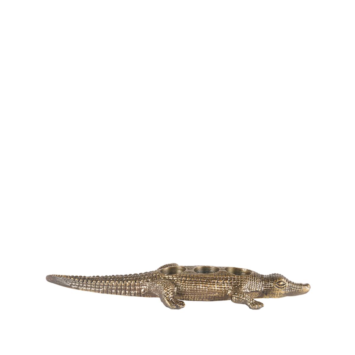  Krokodil - Antiek goud - Metaal afbeelding 4