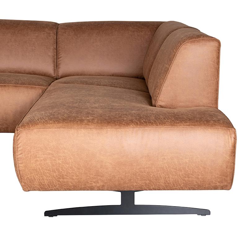  Hoekbank Modena - Cognac - Leder - 2,5-Zits + Ottomane afbeelding 4
