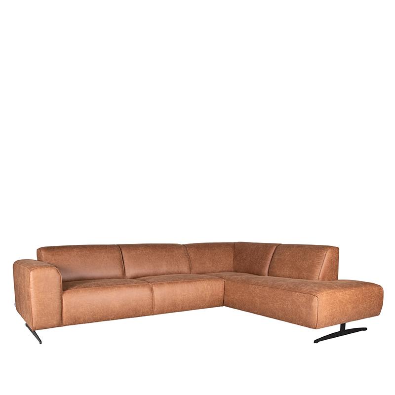  Hoekbank Modena - Cognac - Microfiber - 2,5-Zits + Ottomane afbeelding 1