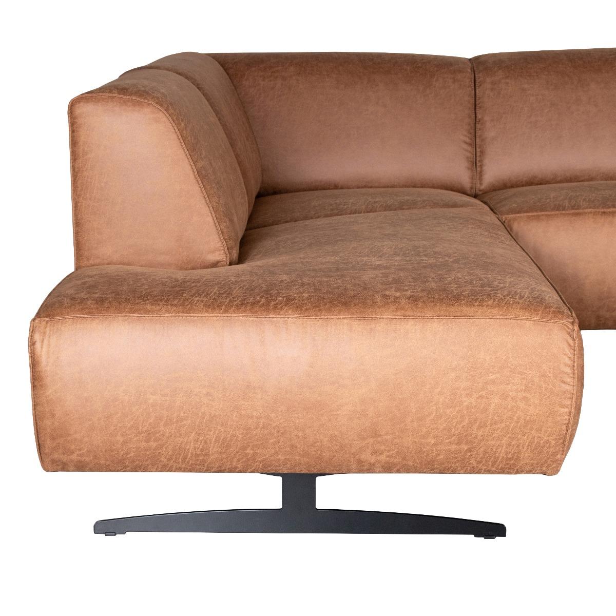  Hoekbank Modena - Cognac - Leder - Ottomane + 2,5-Zits afbeelding 4