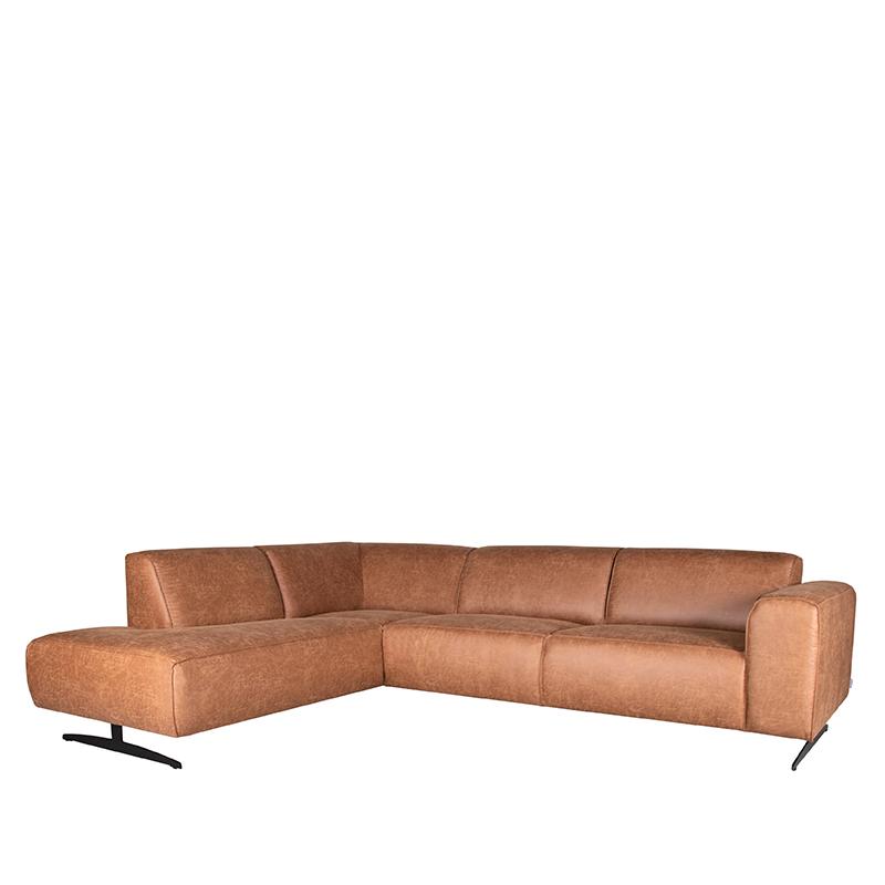  Hoekbank Modena - Cognac - Leder - Ottomane + 2,5-Zits afbeelding 1