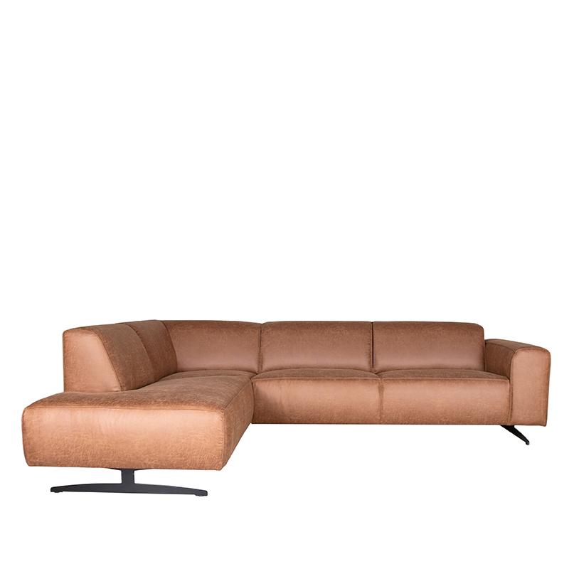  Hoekbank Modena - Cognac - Leder - Ottomane + 2,5-Zits afbeelding 2
