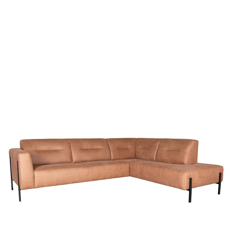  Bank Napoli 2.5-Zits + Ottomane - Cognac - Micro Suede afbeelding 1