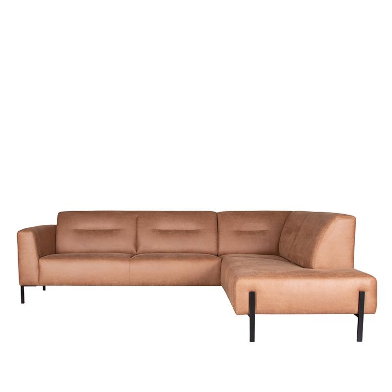  Bank Napoli 2.5-Zits + Ottomane - Cognac - Micro Suede afbeelding 2