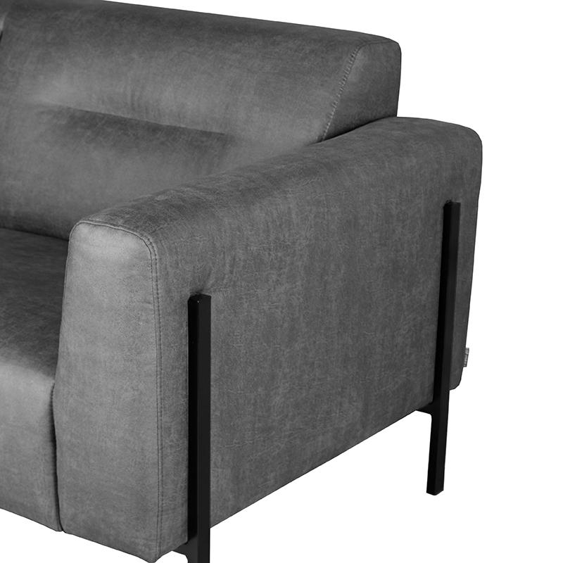  Bank Napoli Ottomane + 2.5-Zits - Antraciet - Micro Suede afbeelding 5