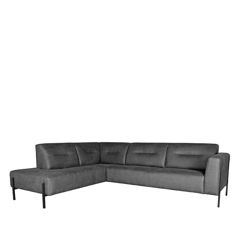  Bank Napoli Ottomane + 2.5-Zits - Antraciet - Micro Suede afbeelding 1
