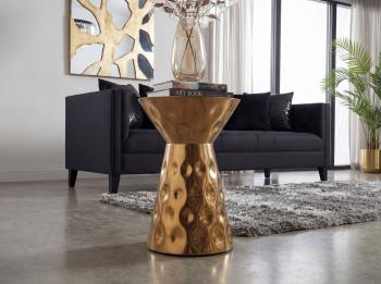 bijzettafel aluminium goud 36 cm