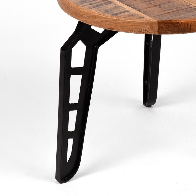  Bijzettafel Flintstone - Rough - Mangohout - Rond - 45 cm afbeelding 4