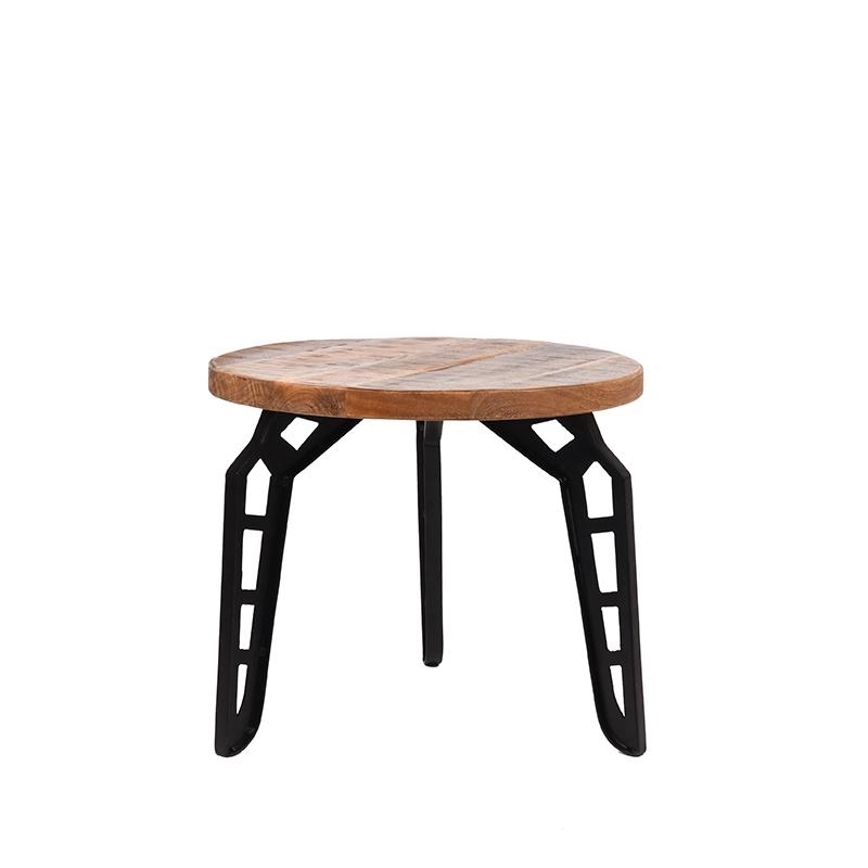  Bijzettafel Flintstone - Rough - Mangohout - Rond - 45 cm afbeelding 1