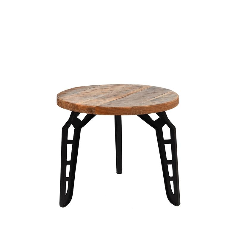  Bijzettafel Flintstone - Rough - Mangohout - Rond - 45 cm afbeelding 2