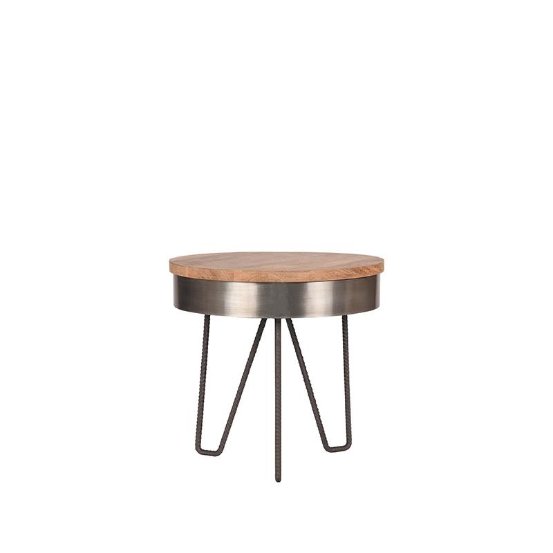  Bijzettafel Saran - Antiek grijs - Metaal - Rond - 44 cm afbeelding 3