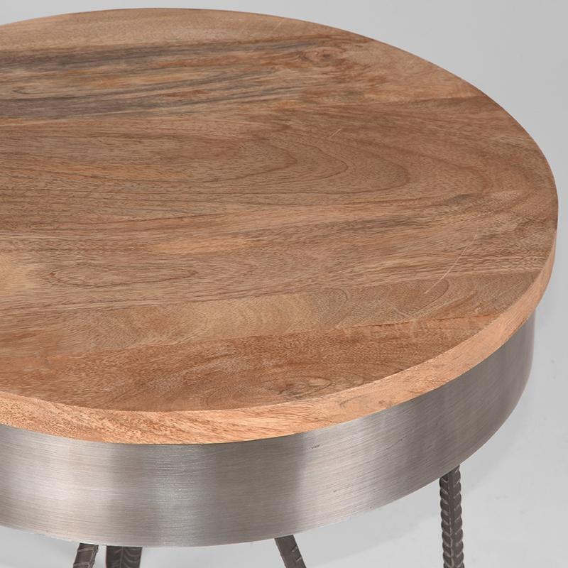  Bijzettafel Saran - Antiek grijs - Metaal - Rond - 44 cm afbeelding 5
