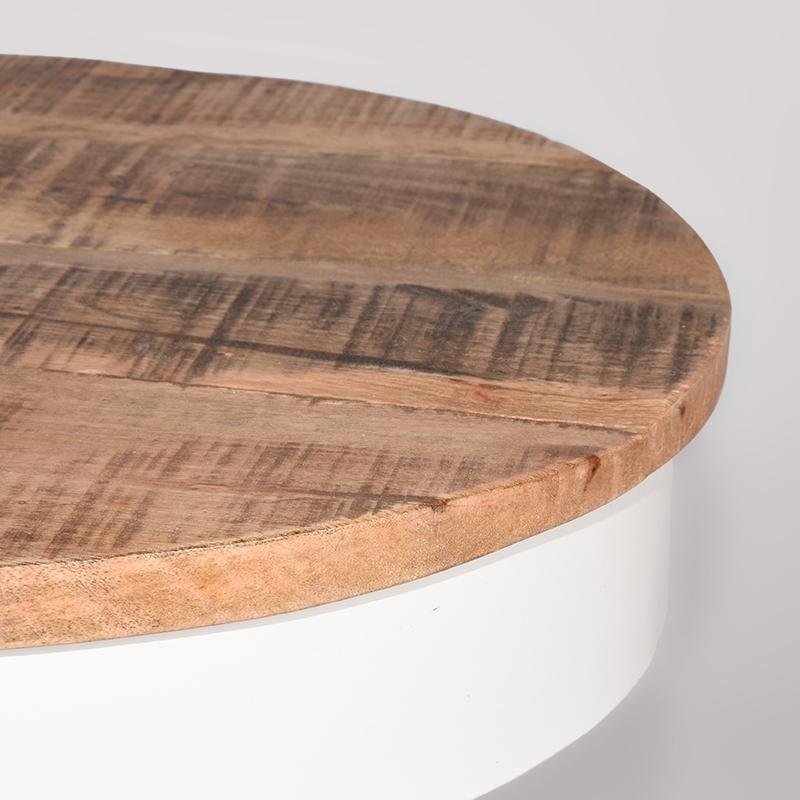  Bijzettafel Saria - Wit - Mangohout - Rond - 44 cm afbeelding 5