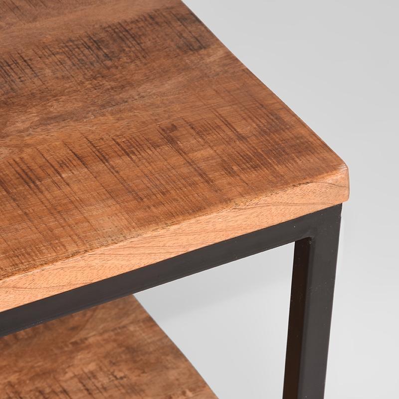  Bijzettafel Vintage - Rough - Mangohout - 60x60 cm afbeelding 6