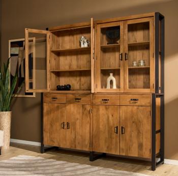 Vitrinekast buffetkast mangohout XXL