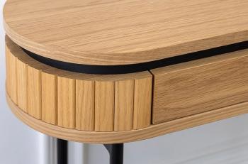 Ovaal bureau eiken 120 cm met lade