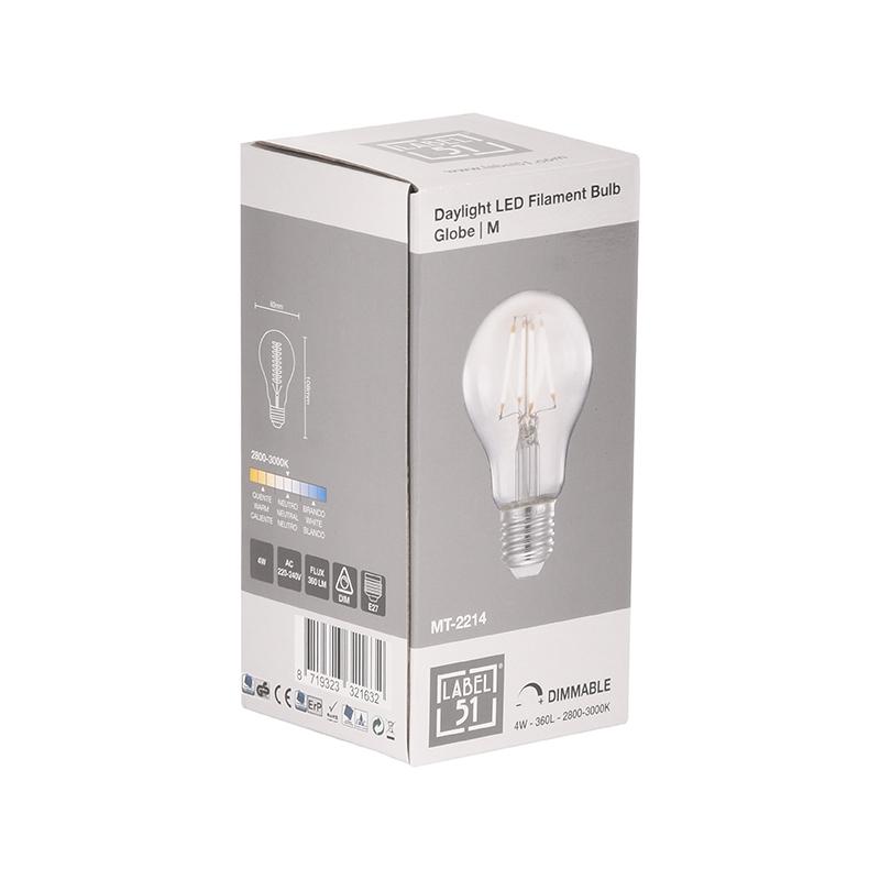  Lichtbron Daglicht Led Kooldraadlamp Bol - Glas - M afbeelding 3