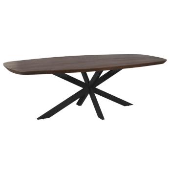 Bruine deens ovale eettafel 240 cm