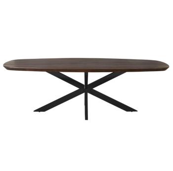 Bruine deens ovale eettafel 240 cm