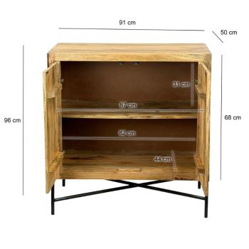 dressoir kast mangohout naturel 91 cm