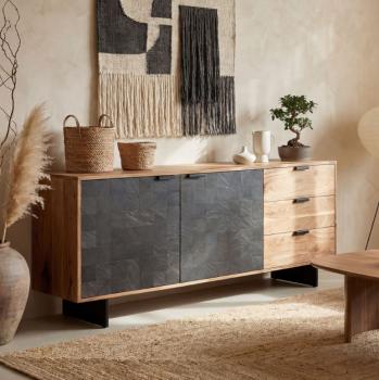 Dressoir acaciahout met Steenlook 175 cm