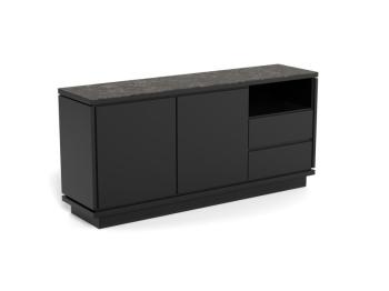 zwart dressoir met keramiek bovenblad 160 cm