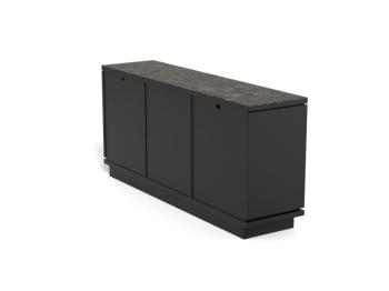 zwart dressoir met keramiek bovenblad 160 cm