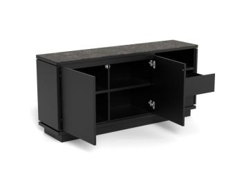 zwart dressoir met keramiek bovenblad 160 cm