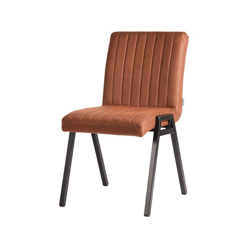  Eetkamerstoel Matz - Cognac - Microfiber afbeelding 2