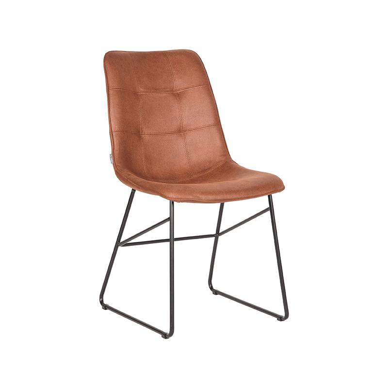  Eetkamerstoel Slim - Cognac - Microfiber afbeelding 2