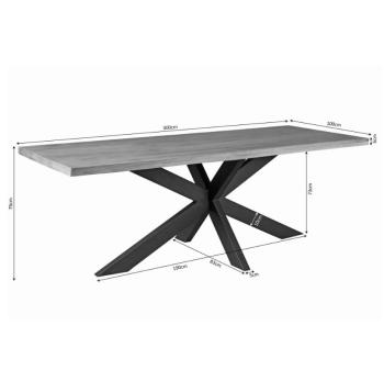 Mango eettafel 300 cm matrix