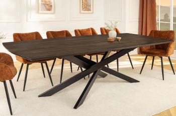 Eetkamertafel donkerbruin mangohout 220 cm