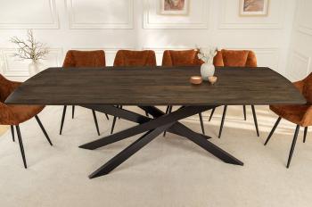 Eetkamertafel donkerbruin mangohout 220 cm