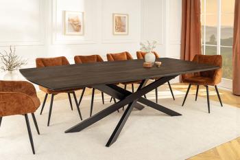 Eetkamertafel donkerbruin mangohout 220 cm
