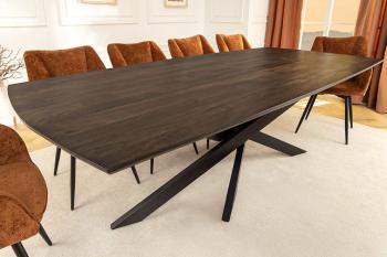 Eetkamertafel donkerbruin mangohout 220 cm