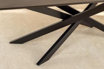 Eetkamertafel donkerbruin mangohout 220 cm