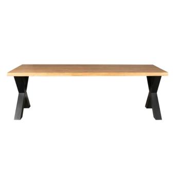 Mango eettafel 200 cm X poot zijkant